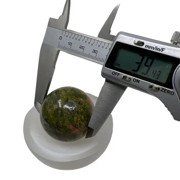 Unikite Sphere Carving Natural Stone Healing Crystal Orange Green 40mm - Picture 9 of 9